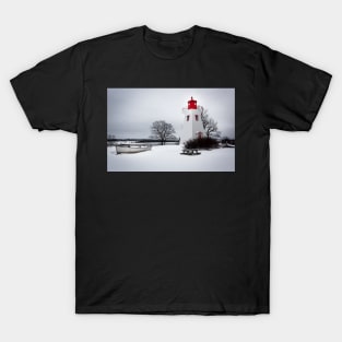 Winter Lighthouse at Victoria, P.E.I. T-Shirt